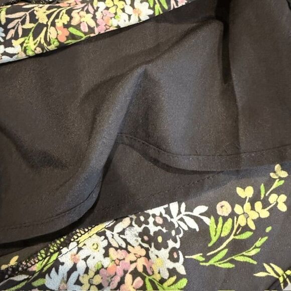 NWT Forever 21 Ruffle Fringe Mini Dress Charcoal Gray Floral Strappy Size Small - Picture 8 of 13